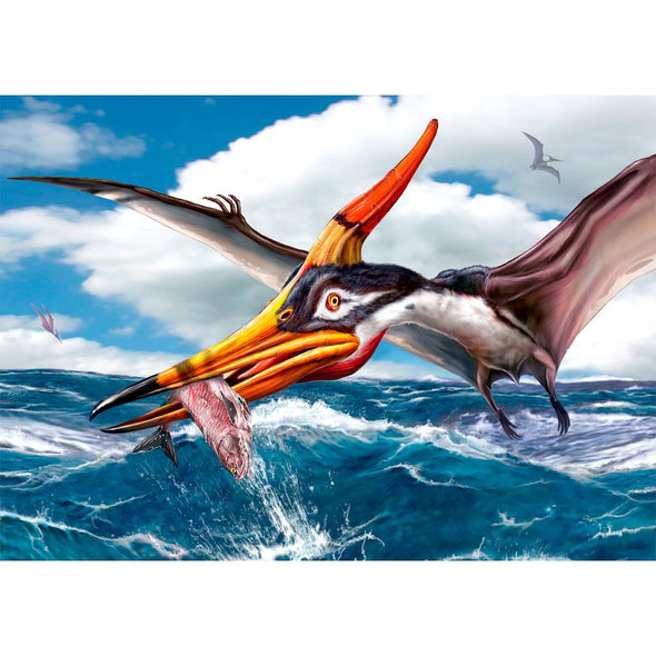Pteranodon fishing - 3D Lenticular Postcard Greeting Card Postcard 3dstereo 