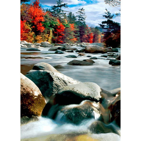 New England Fall Scene - 3D Lenticular Postcard Greeting Card Postcard 3dstereo 