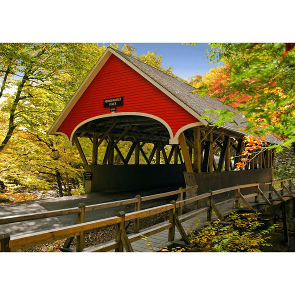 New England Covered Bridge - 3D Lenticular Postcard Greeting Card Postcard 3dstereo 