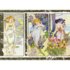 Alphonse Mucha - Flower Series , Rose, Iris, Carnation - 3D Lenticular Postcard Greeting Card 3dstereo 