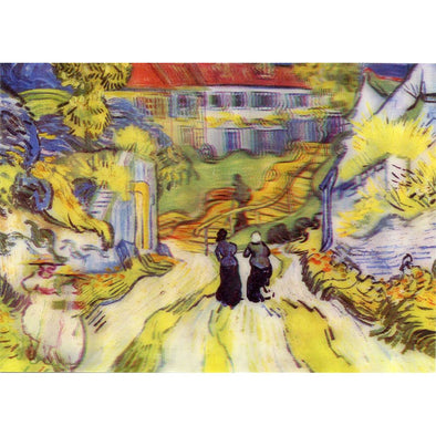 Vincent Van Gogh - Stairway at Auvers -3D Lenticular Postcard Greeting Card 3dstereo 