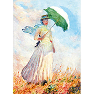 Claude Monet - Woman with a Parasol facing righ -3D Lenticular Postcard Greeting Card 3dstereo 