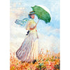 Claude Monet - Woman with a Parasol facing righ -3D Lenticular Postcard Greeting Card 3dstereo 