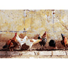 Roosters and Chickens - 3D Lenticular Postcard Greeting Card 3dstereo 