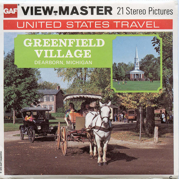 Greenfield Village - Dearborn, Michigan - Vintage Classic ViewMaster 3 Reel Packet - 1960s views -(PKT-A584-G5C) Packet 3dstereo 