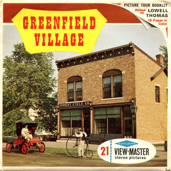 Greenfield Village - Vintage Classic ViewMaster 3 Reel Packet - 1960s views (PKT-A584-S6A) Packet 3dstereo 