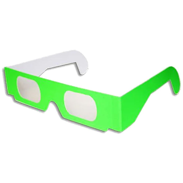 Fireworks Glasses - Neon Green - Cardboard Prismatic Diffraction Glasses - NEW 3D Glasses 3dstereo 