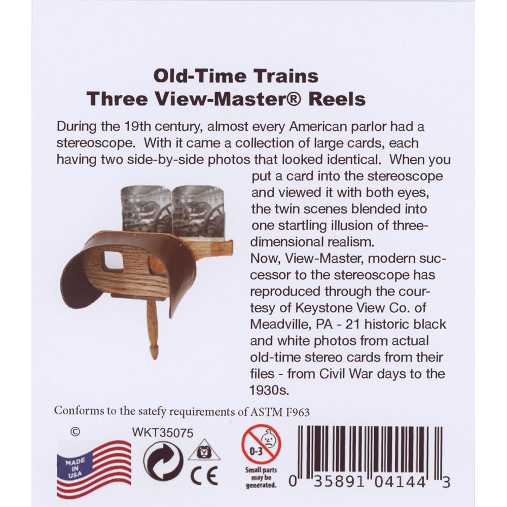 Old Time Trains - View-Master 3 Reel Set - 21 3D Images 