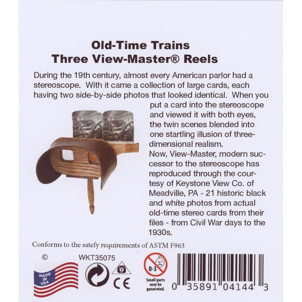 Old Time Trains - View-Master 3 Reel Set - NEW WKT 3dstereo 