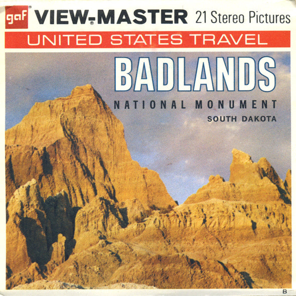 Badlands National Monument -Vintage - View-Master - 3 Reel Packet - 1960s views - A489 Packet 3dstereo 