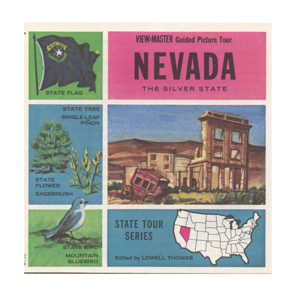 4 ANDREW - Nevada - State Tour Series - View-Master 3 Reel Map Packet - 1960s - vintage - A155-G1A Packet 3dstereo 