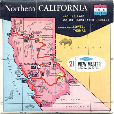 4 ANDREW - Northern California - State Tour Series - View Master 3 Reel Map Packet - 1960s - vintage - A168-S6A Packet 3dstereo 