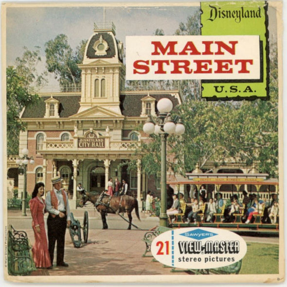 Main Street USA - Disneyland - View-Master 3 Reel Packet - 1960s views - vintage ( ECO-A175-S6B) Packet 3dstereo 