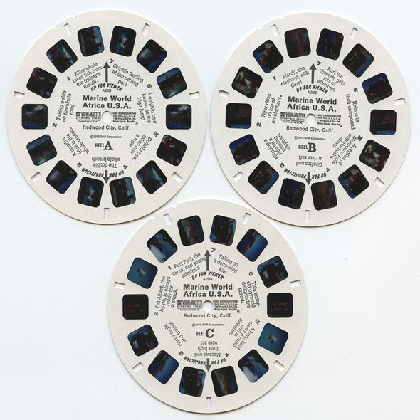Marine World - View-Master 3 Reel Packet - 1970s Views - Vintage - (zur Kleinsmiede) - (A209-G3A) Packet 3dstereo 