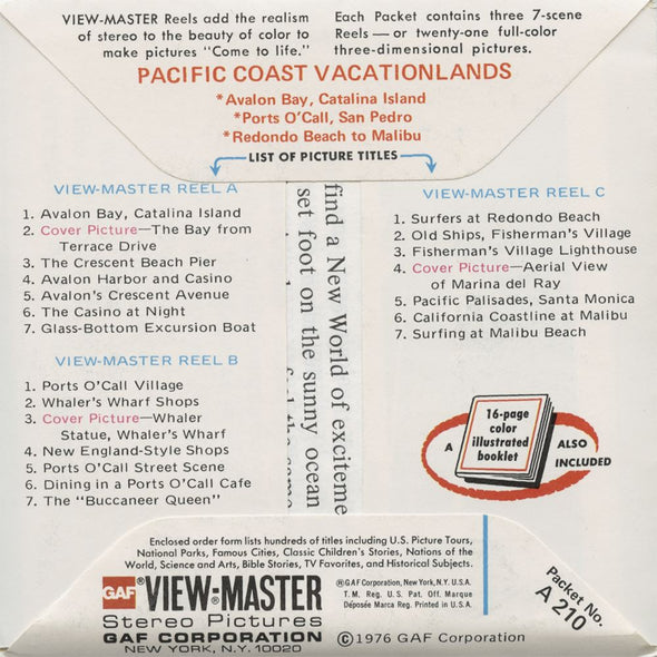 Pacific Coast Vacationlands - California - View-Master 3 Reel