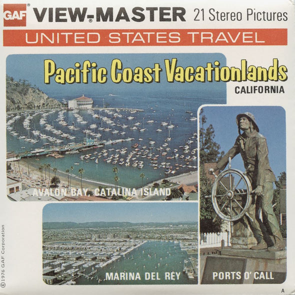 Pacific Coast Vacationlands - California - View-Master 3 Reel Packet - 1976 views - vintage - A210-G5A Packet 3dstereo 