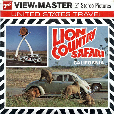 Lion Country Safari California - View-Master 3 Reel Packet - 1970s views - vintage - (PKT-A231-G3B) Packet 3dstereo 
