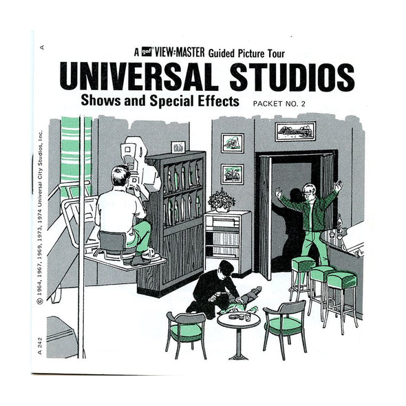 Universal Studios - Shows and Special Effects #2 - California - View-Master 3 Reel Packet - 1970s views - Vintage - (PKT-A242-G3A) Packet 3dstereo 