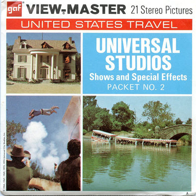 Universal Studios - Shows and Special Effects #2 - California - View-Master 3 Reel Packet - 1970s views - Vintage - (PKT-A242-G3A) Packet 3dstereo 