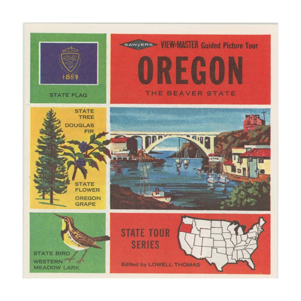 4 ANDREW - Oregon - State Tour Series - View-Master 3 Reel Map Packet - 1960s - vintage - A245-S6A Packet 3dstereo 
