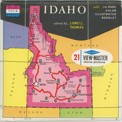 Idaho - State Tour Series - View-Master 3 Reel Map Packet - 1960s - vintage - A285-S6A Packet 3dstereo 