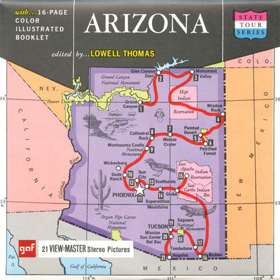 4 ANDREW - Arizona - State Tour Series - View-Master 3 Reel Map Packet - 1960s - vintage - A360-G1A Packet 3dstereo 