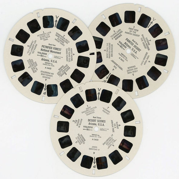 Painted Desert and Petrified Forest - View-Master 3 Reel Packet - 1960's views - vintage - ( PKT-A363-S5) Packet 3dstereo 
