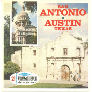 San Antonio and Austin Texas - View-Master 3 Reel Packet - vintage - A417-S6 Packet 3dstereo 