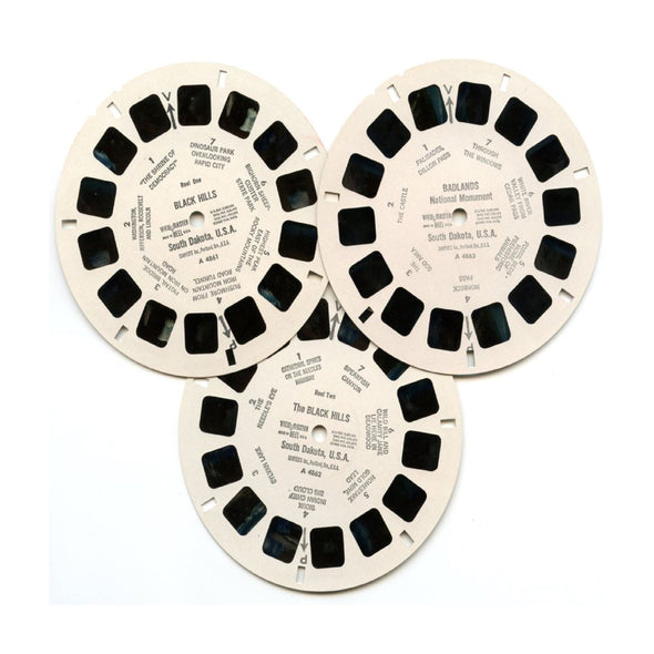 Black Hills and Badlands Nat'l Monument - View-Master Vintage 3 Reel Packet - 1950s views - A486 Packet 3dstereo 