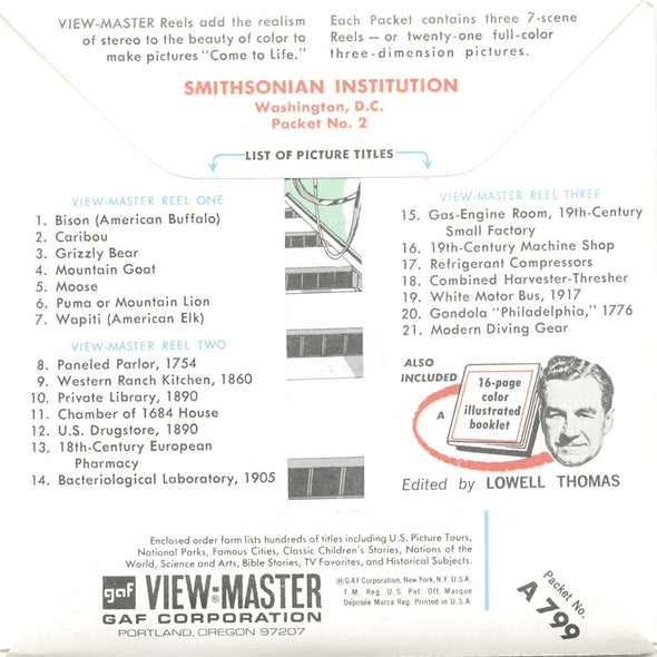 4 ANDREW - Smithsonian institution No2 - View-Master 3 Reel Packet - 1960 - vintage - A799-G1A Packet 3dstereo 
