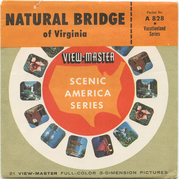 Natural Bridge- View-Master 3 Reel Packet - 1950s views - vintage - A828-SU Packet 3dstereo 