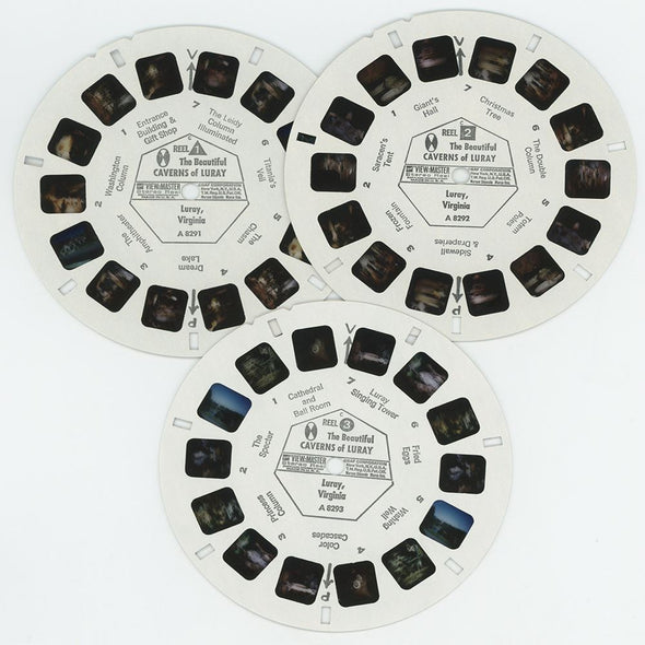 Beautiful Caverns of Luray - View-Master 3 Reel Packet- 1960's view - vintage - (PKT-A829-G1) 3Dstereo.com 