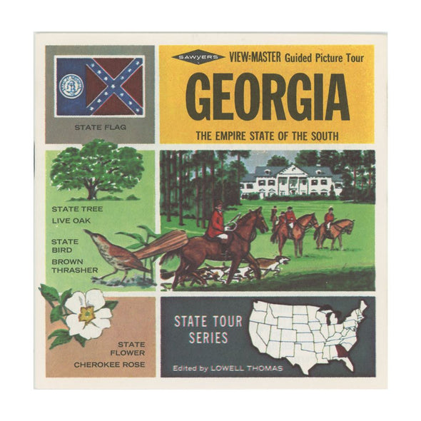 Georgia - State Tour Series - View-Master 3 Reel Map Packet - 1960s - vintage - A915-S6A Packet 3dstereo 