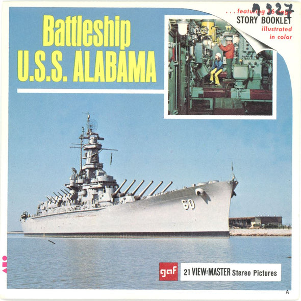 Battleship U.S.S. Alabama - View-Master 3 Reel Packet - 1960s - vintage - A927-G1A Packet 3dstereo 