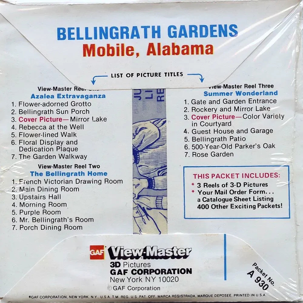 Bellingrath Gardens- Mobile, Alabama - View-Master 3 Reel Packet