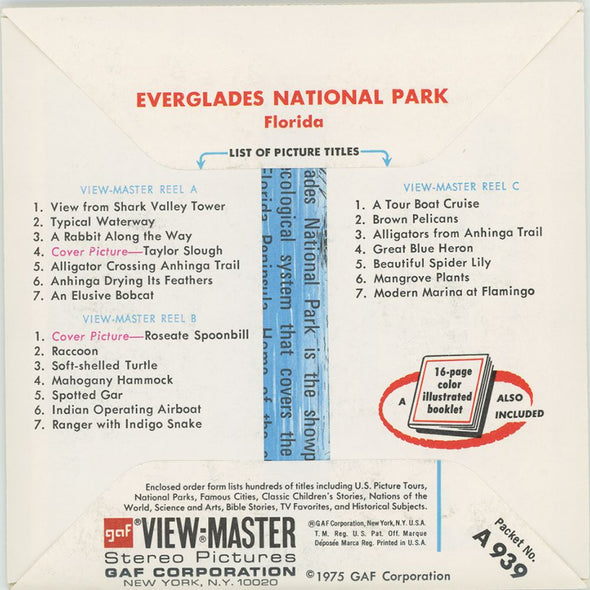 Andrew - Everglades - National Park - View-Master 3 Reel Packet - 1970's view - vintage 3dstereo 