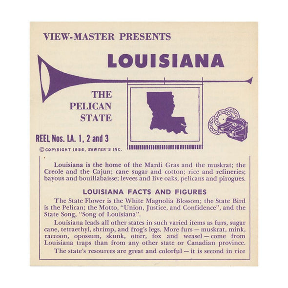 4 ANDREW - Louisiana - View-Master State 3 Reel Packet - 1956 - vintage - A945-S6 Packet 3dstereo 