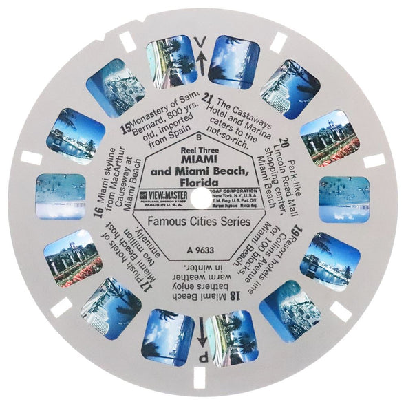 Miami and Miami Beach - View-Master 3 Reel Packet - 1960s views - vintage - A963-G1B Packet 3Dstereo 