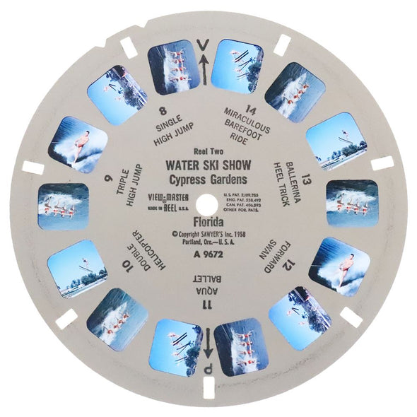 Water Ski Show - Cypress Gardens - View-Master 3 Reel Packet - 1960s views - vintage - A967-S5 Packet 3dstereo 