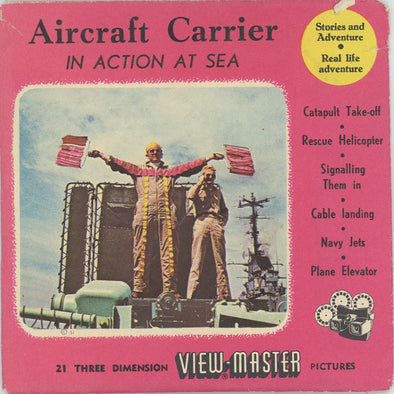 ANDREW - Aircraft Carrier in Action at Sea - View-Master 3 Reel Packet - 1950s view - vintage - (AIRCR-S3) Packet 3Dstereo 