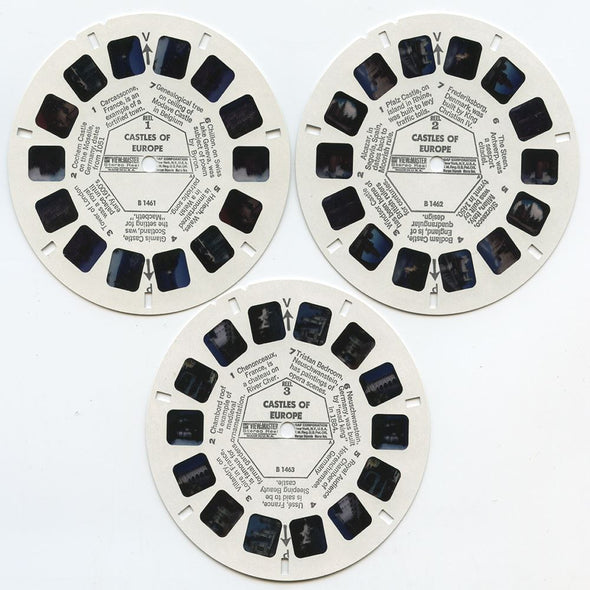 Castles of Europe - View-Master 3 Reel Packet - 1970s Views - Vintage - (zur Kleinsmiede) - (B146-G3A) Packet 3dstereo 
