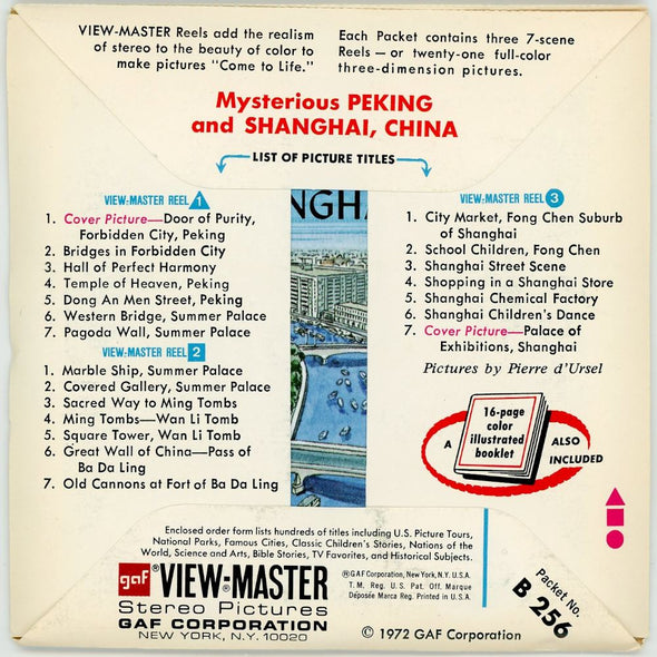 Mysterious Peking and Shanghai - China - Vintage Classic View-Master 3 Reel Packet - 1970s view - vintage - (ECO-B256-G3A) Packet 3dstereo 