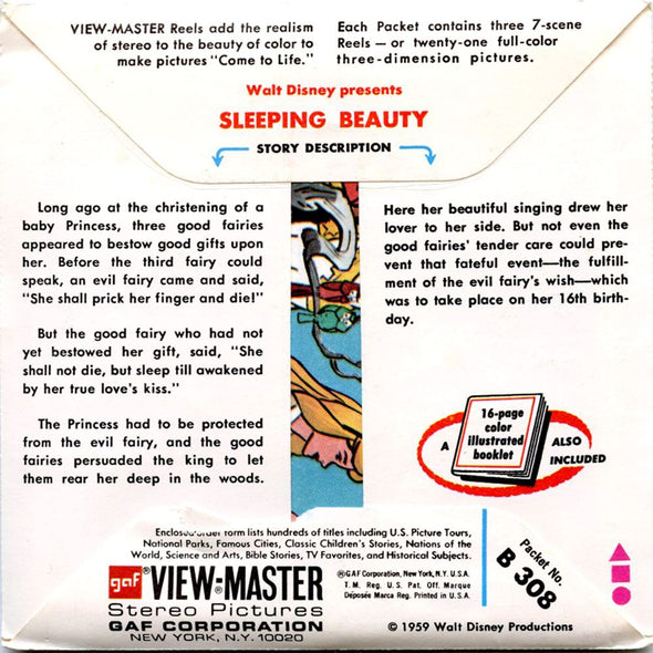 Sleeping Beauty - View-Master 3 Reel Packet - 1970s - Vintage - (zur Kleinsmiede) - (B308-G3A) Packet 3dstereo 