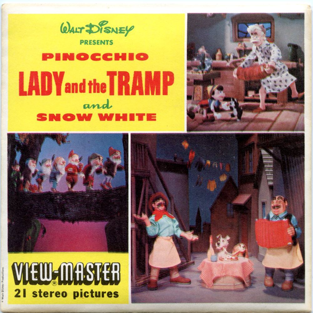 Pinocchio - Lady and the Tramp - Snow White - View-Master 3 Reel Packe –