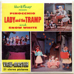 Pinocchio - Lady and the Tramp - Snow White - View-Master 3 Reel Packet - 1960s - Vintage - (zur Kleinsmiede) - (B315-S5) Packet 3dstereo 