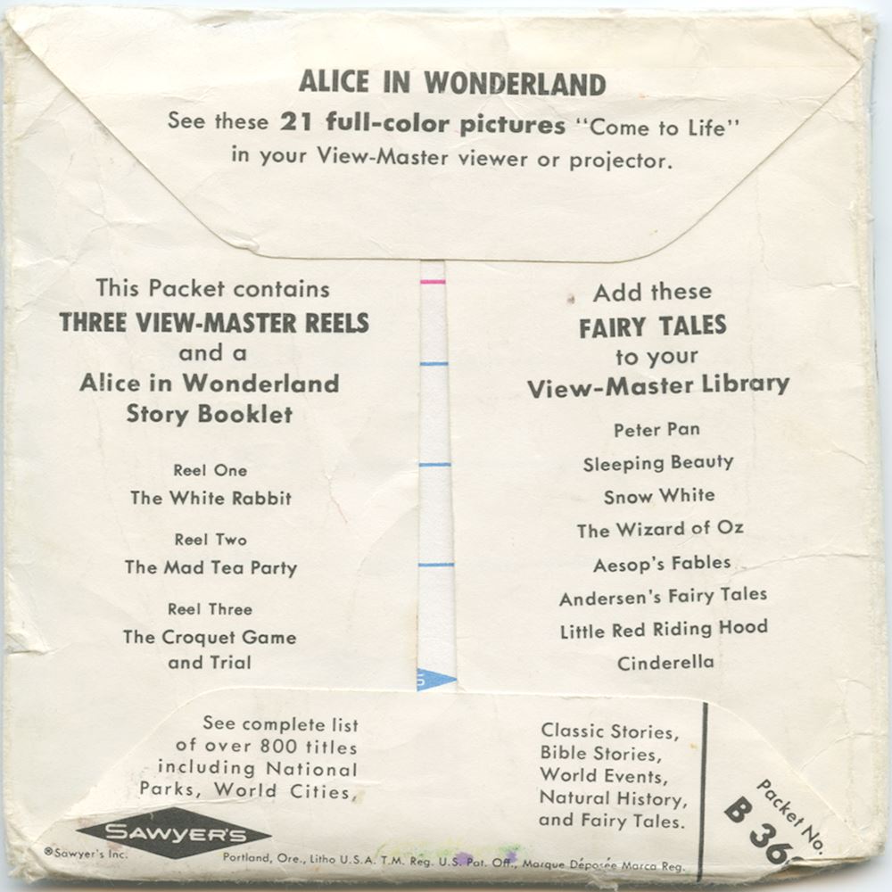 Alice In Wonderland - View-Master 3 Reel Packet - 1960s - vintage - B360-S5
