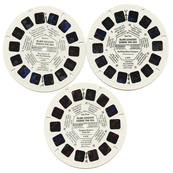 -Dalia- 20,000 Leagues Under the Sea - View-Master 3 Reel Packet - 1970's - vintage - (B370-G3A) Packet 3Dstereo 