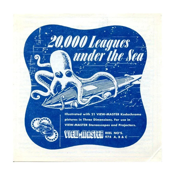 -Dalia- 20,000 Leagues Under The Sea - View-Master 3 Reel Packet - 1960s - vintage - (B370-S5) Packet 3dstereo 