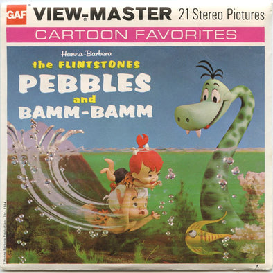 Flintstones Pebbles and Barn-Bamm - View-Master 3 Reel Packet -1970's vintage - (PKT-B520-G5NK) Packet 3dstereo 
