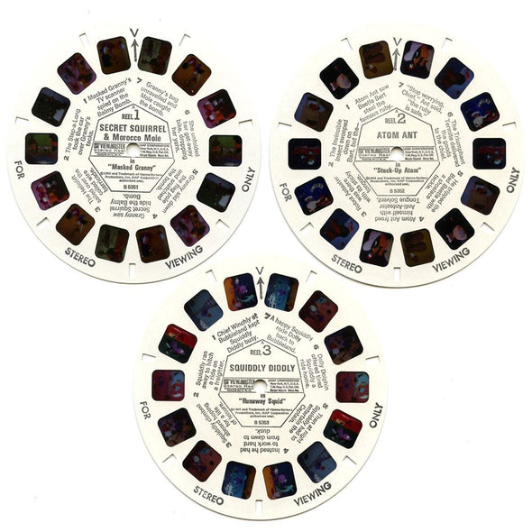Secret Squirrel and Atom Ant - View-Master 3 Reel Packet - 1960s - Vintage - (zur Kleinsmiede) - (B535-S6A) Packet 3dstereo 